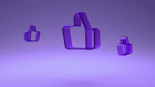 Floating 3D Like Icons on Purple Background