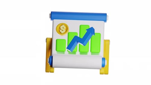 3d Icon Animation Growth Presentation