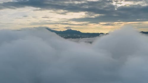 Beautiful aerial view of the valley landscape in the morning.