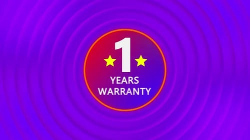 1 years warranty card animated