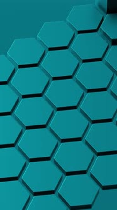 Green hexagon honeycomb shapes matte