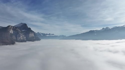 Walensee's Nebelmeer: Alpine Serenity - aerial view above the clouds
