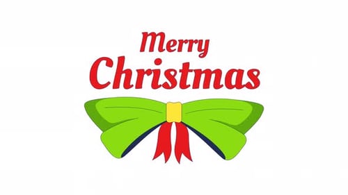 Animação 2D de laço de fita festivo de Feliz Natal