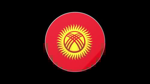 Kyrgyzstan Flag Emblem 3D Rotation Animation