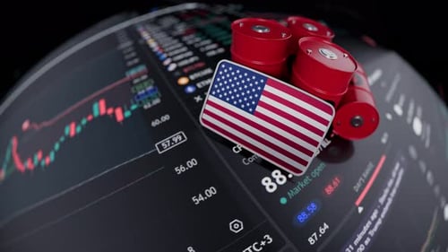 American Oil Price Crude Petroleum Barrels Stock Exchange Concept