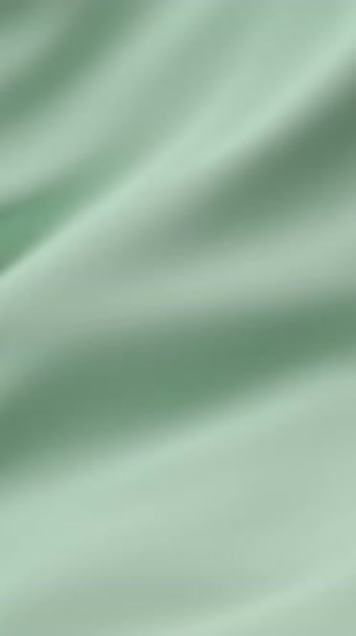 Soft Mint Green Drifting Fabric Flowing Calm Moving Smooth Abstract Curves Form Minimal Texture