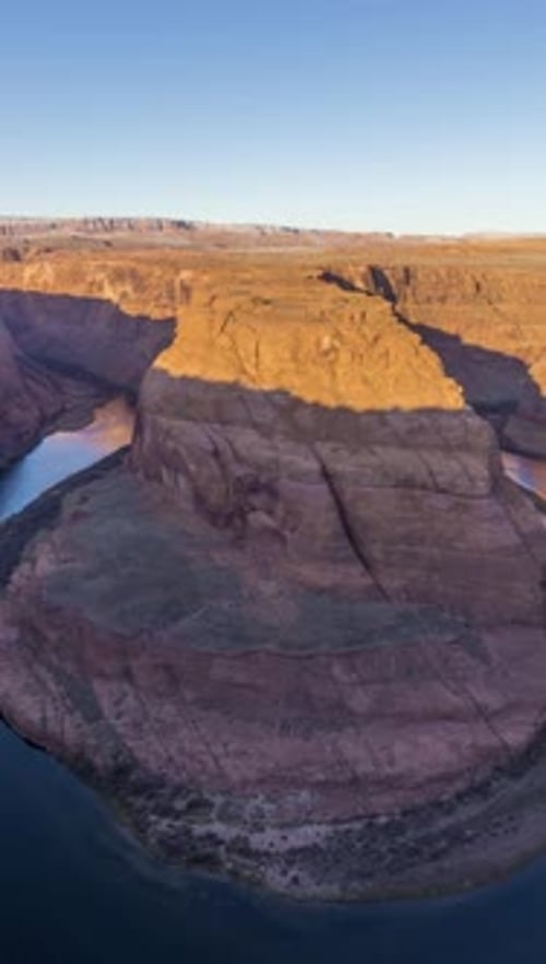 Horseshoe Bend on Sunny Morning Colorado River Meander Arizona USA Vertical Video