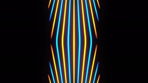 Orange And Blue Abstract Neon Vertical Lines Show Background Vj Loop