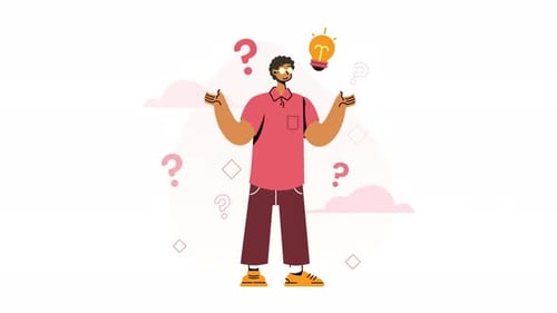 Animated Character Thinking and Getting an Idea