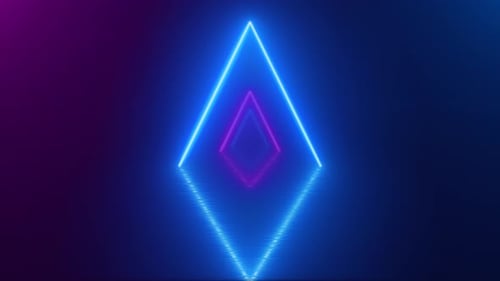 Neon Tunnel Pink And Blue Background