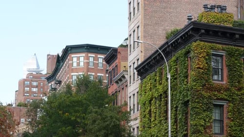 New York City Residential Building Architecture Manhattan West Village Greenwich Street Corner USA