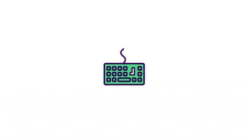 Flat Design Keyboard Animated Icon