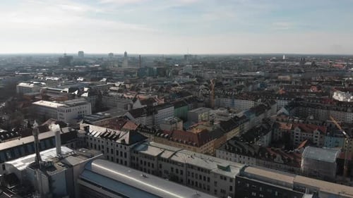 München Stat Munich City overview sightseeing from a drone view