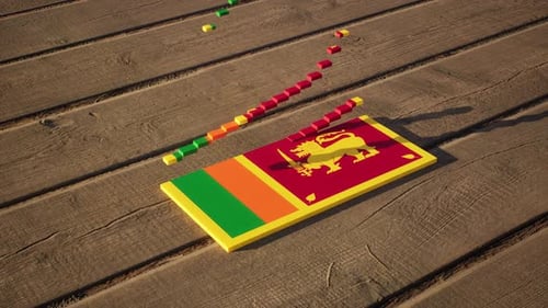 3D Domino Flag Reveal of Sri Lanka