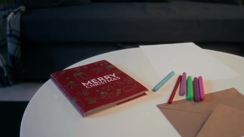 Christmas Card Making Supplies on Table