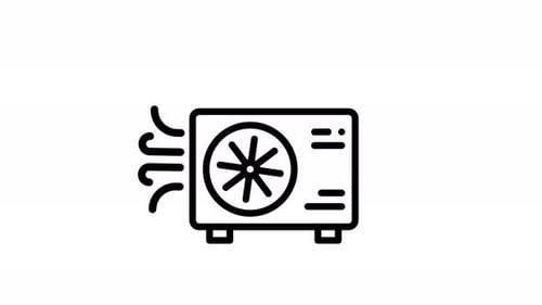 Animated Minimalist Air Conditioner Unit Outline Icon