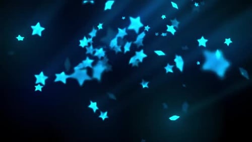 Animated Blue Glowing Stars and Diamonds Motion Background