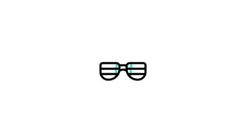 Animated Flat Design Sunglasses Flip Icon Animation