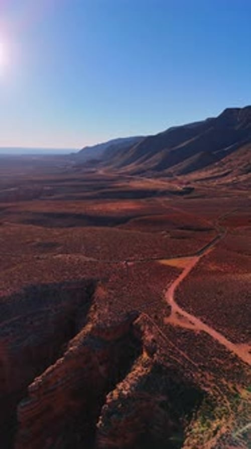 Barren rocky landscape from drone footage.