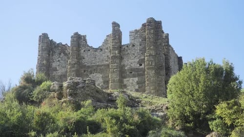 The Remains of an Ancient Structure or Castle or Fortress in Antalya Turkey
