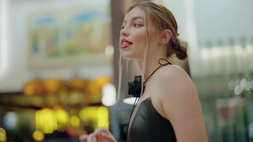 Stylish Woman Posing Indoors with Natural Light