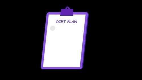 Animation Of The Concept Of Diet Plan With Alpha Channel