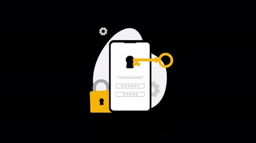 Mobile Phone Security and Online Protection Concept Animation Video - Transparent