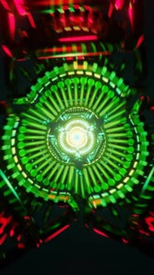 Vídeo vertical de ondas geométricas brilhantes infinitas em um fundo abstrato sem costura