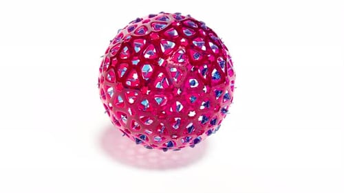 Vibrant Abstract Geometric Sphere Seamlessly Rotating Loop