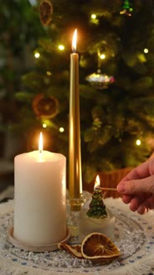 Candlelight Christmas with Warm Holiday Decorations