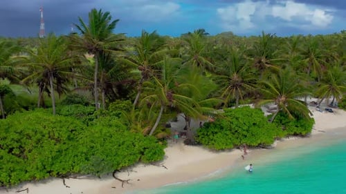 Dream White Sand Beach Bikini Beach on Thoddoo Island in Maldives