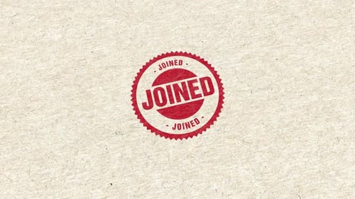 Retro Style Rubber Stamp Animation with JOINED Text Reveal