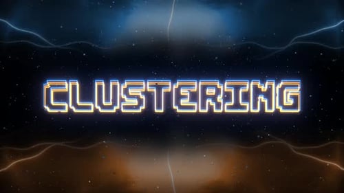 Clustering Neon Text With Retro Style Background