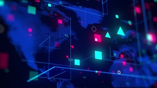 Futuristic Global Data Network Connection HUD Digital Background