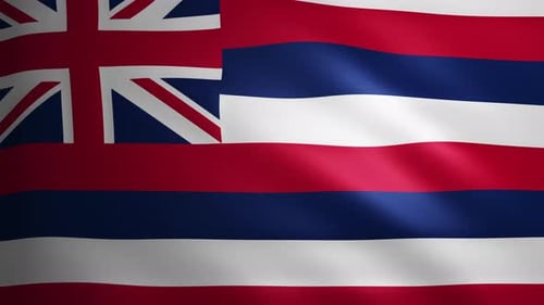 Realistic Hawaii State Flag Waving Animation