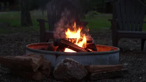 Beautiful 4k footage of a campfire outside in the woods. This footage was recorded in 4k 24fps.