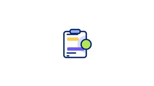 Flat Design Clipboard Analysis Icon Animation