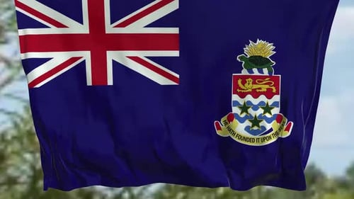 Cayman Islands Flag Waving In Realistic Animation