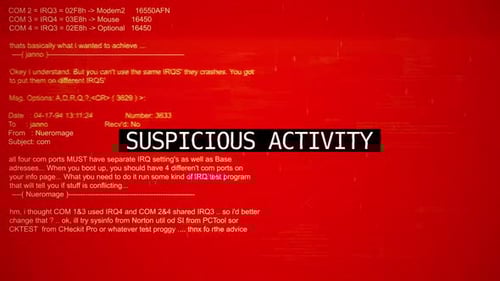 Glitch Computer Screen Alert for Suspicious Digital Activity