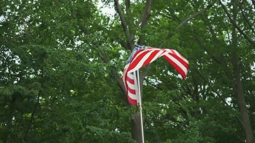 American Flag Waving Proudly in the Breeze
