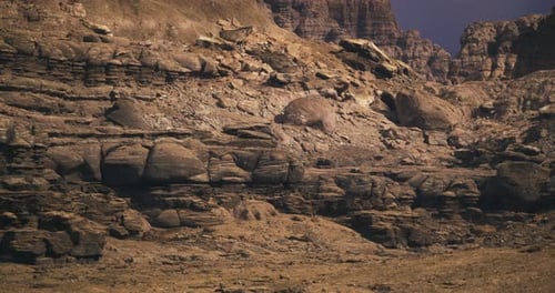 Natural Rocky Desert Landscape Panning Motion Background