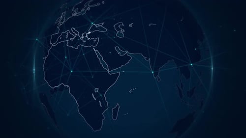 4K Earth Sphere Network Connection Technology Background