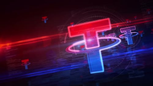 Tether stablecoin crypto currency symbol looped tunnel