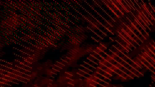 Abstract Red Dotted Lines Flowing Digital Background