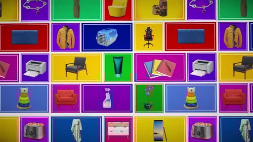 Dynamic Product Grid Showcase Loop Background Animation