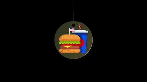Flat Design Burger and Soda Reveal Opener