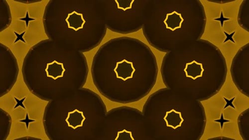Seamless Loop Golden Abstract Geometric Kaleidoscope Background