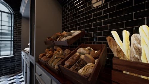 Assorted Bread Types Displayed in WellStocked Case