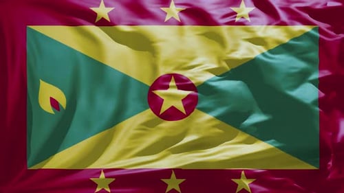 Waving Flag of Grenada Loop Animation