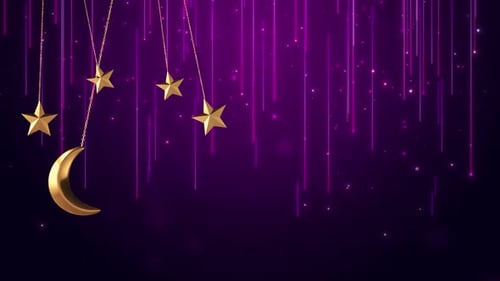 3d Islamic Design Concept with Hanging Ramadan Candle or Lantern and Mosque